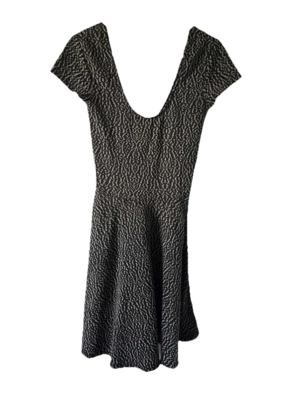 Sparkle & Fade Urban Outfitters Black White Geometric Skater Dress Fit Flare M